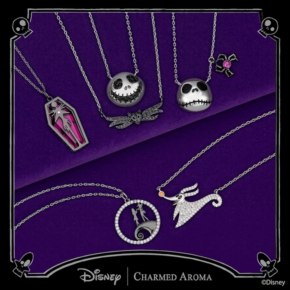 Disney Nightmare Before Christmas Jack and Sally Necklace, Charmed Aroma - Picture 2 of 2
